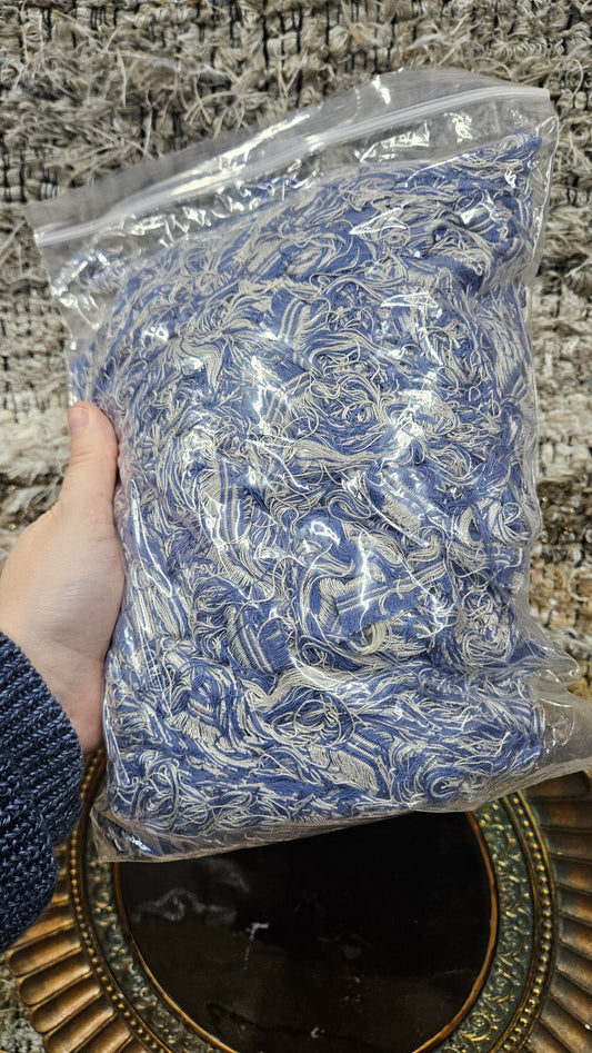 STARRY NIGHT - shaggy fringe ribbon for tapestry weaving and fiber art - LAPIS02 (.9 lb)