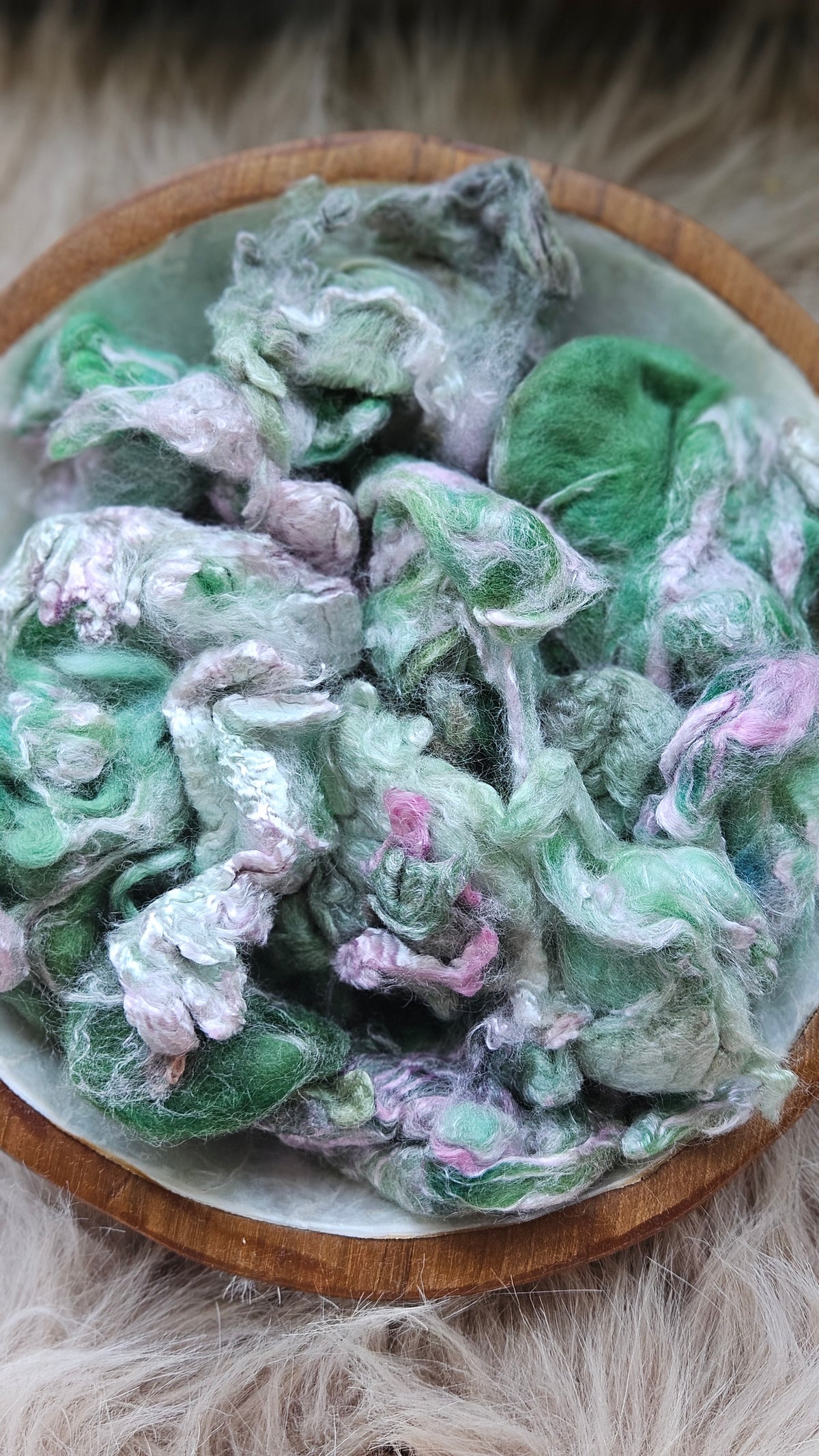 Mochi - hand-dyed fine wool and silky bamboo mill ends - 5 oz |  142 g