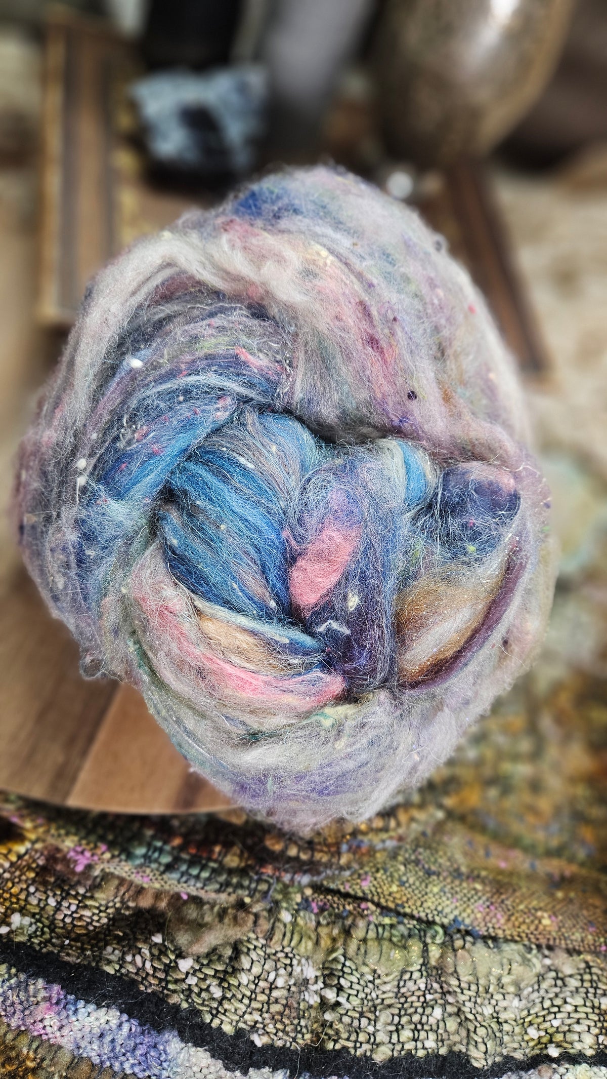 Shaniko Wool Silk Flax Neauveau Art Batt 903 - 4 oz