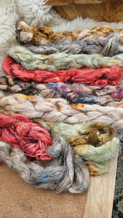 ROBIN HOOD - rare hand-dyed hemp top for carding into art batts - 2 ounces | 57 grams