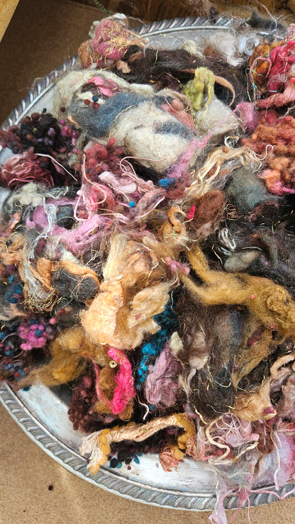 SOLAR ECLIPSE - fiber texture blend for art yarn spinning & felting - 4 ounces | 114 grams