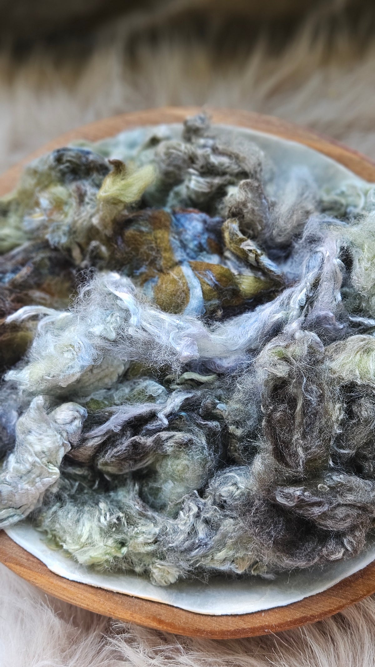 Glass Gem - hand-dyed fine wool and silky bamboo mill ends - 5 oz |  142 g