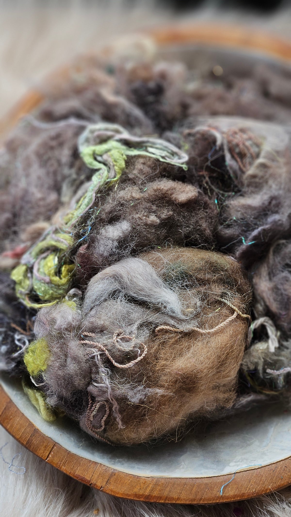Poor but Kind - hand-dyed wool alpaca bamboo texture blend - 4 ounces | 114 grams