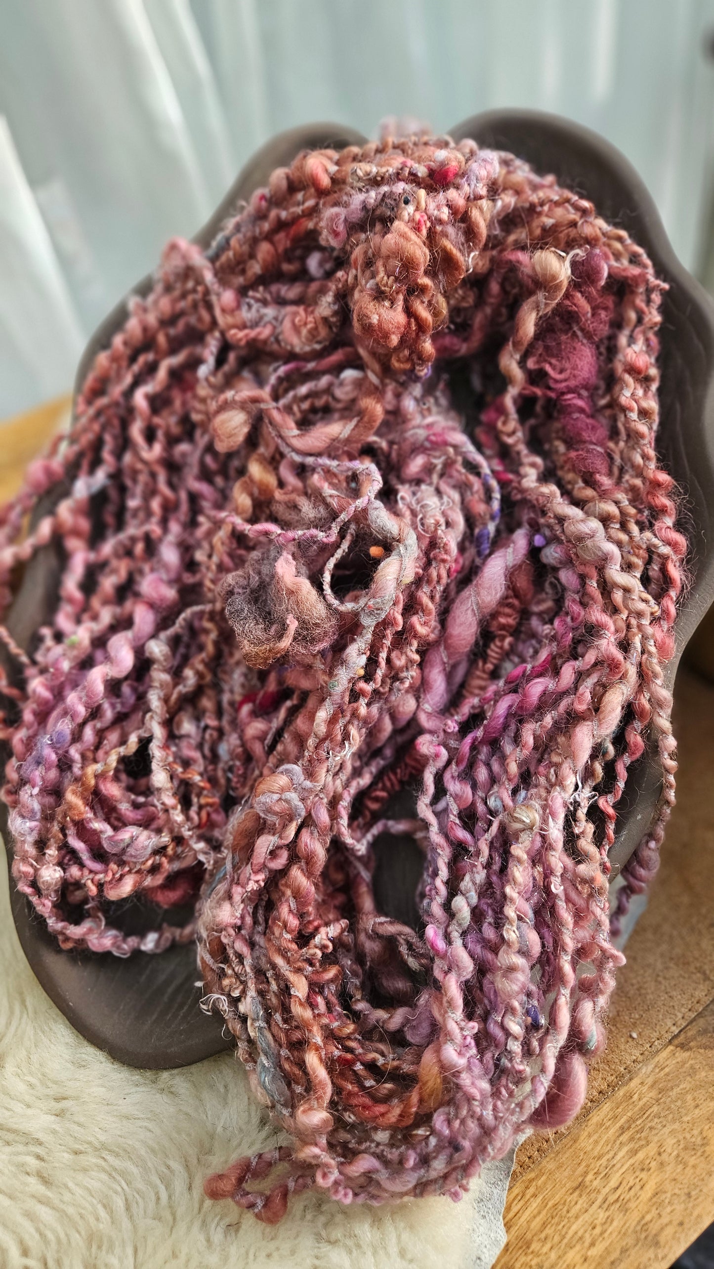 MEADOW SUNRISE - Bulky Handspun Art Yarn XL Skein - 40 yards | 4.3 ounces | 122 grams