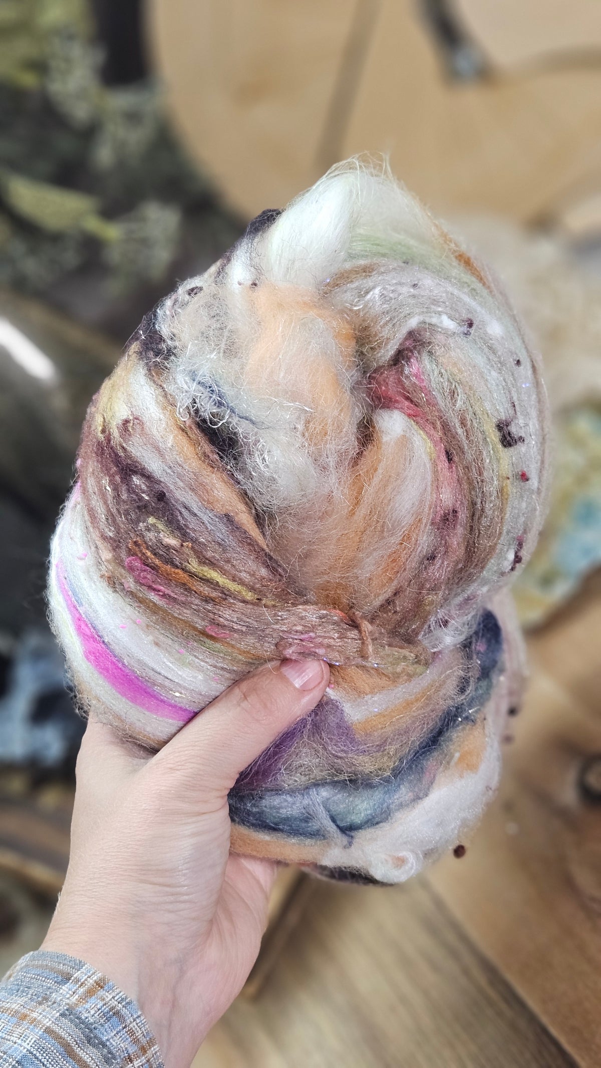 Shaniko Wool Silk Flax Neauveau Art Batt 906 - 3.5 oz