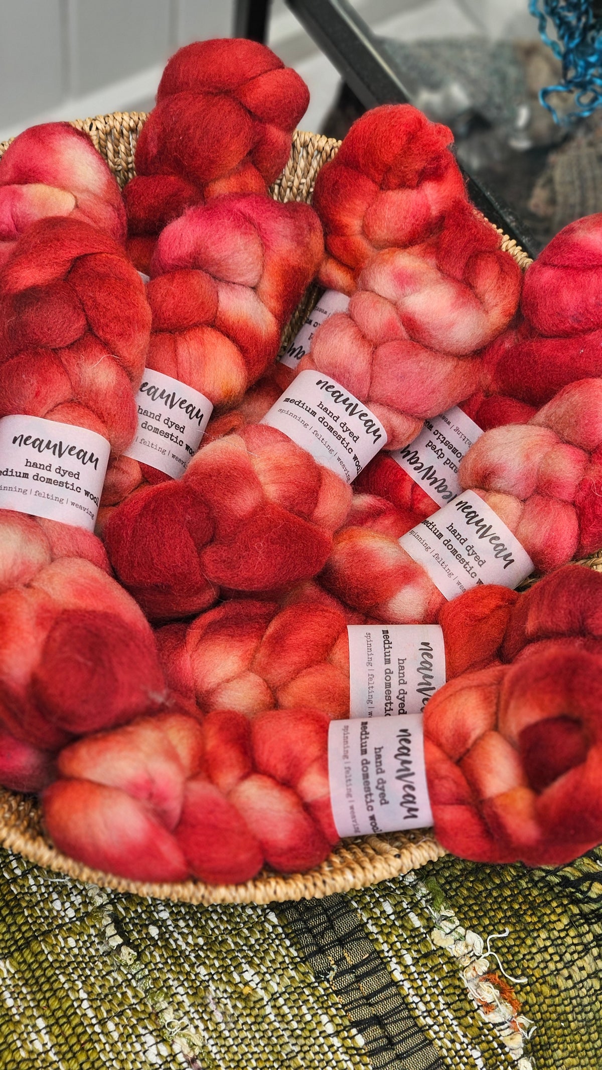Jungle Fowl - hand dyed domestic wool roving for felting and blending - 2 ounces | 57 grams