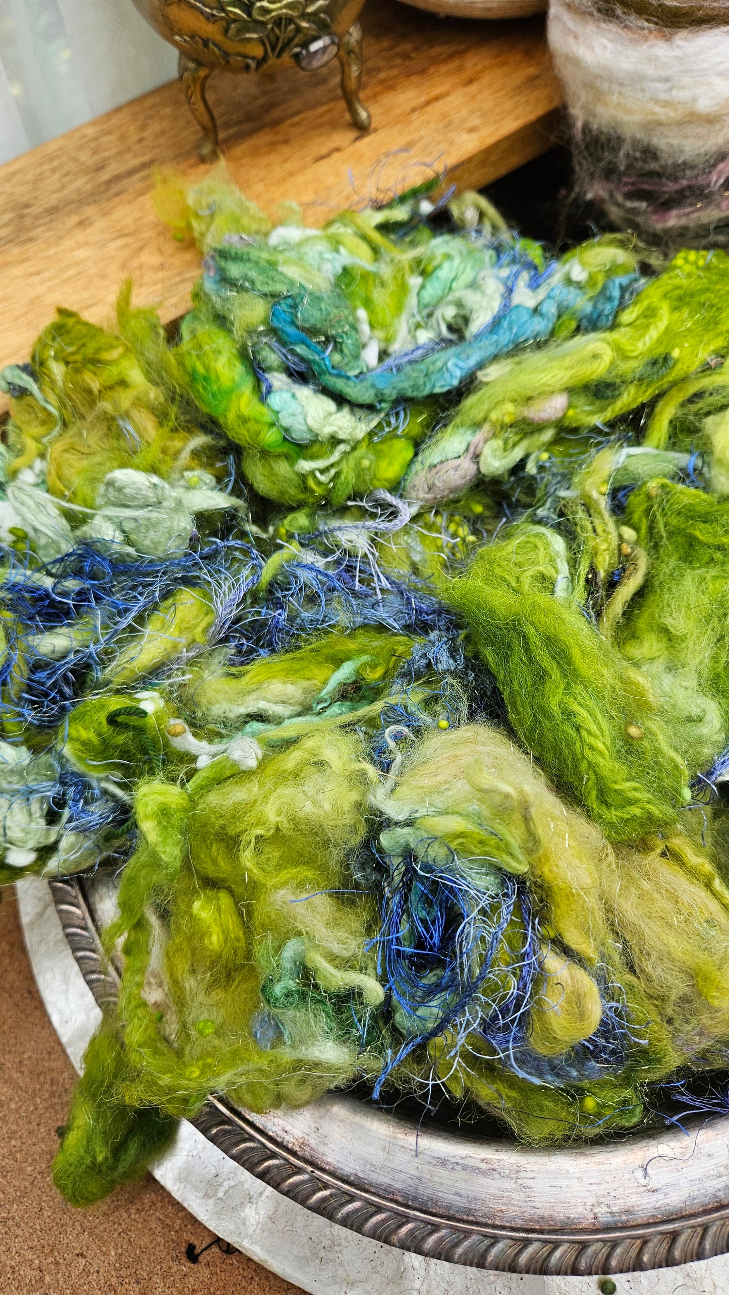 MISTFALL - Hand-Dyed Texture Blend for art yarn embellishing, texture blending, felting, mixed media, and fiber art - 4 ounces | 114 grams