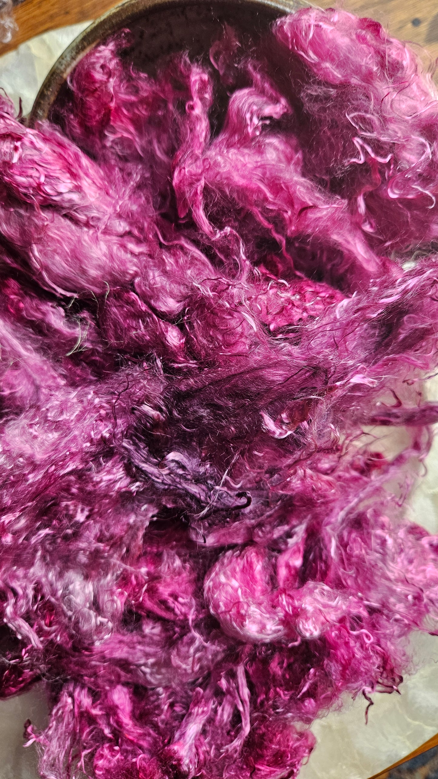 HACKMANITE - hand-dyed eucalyptus crimp faux-silk for art yarn embellishing, fiber blending, felting, and papermaking - 2 oz | 57 g