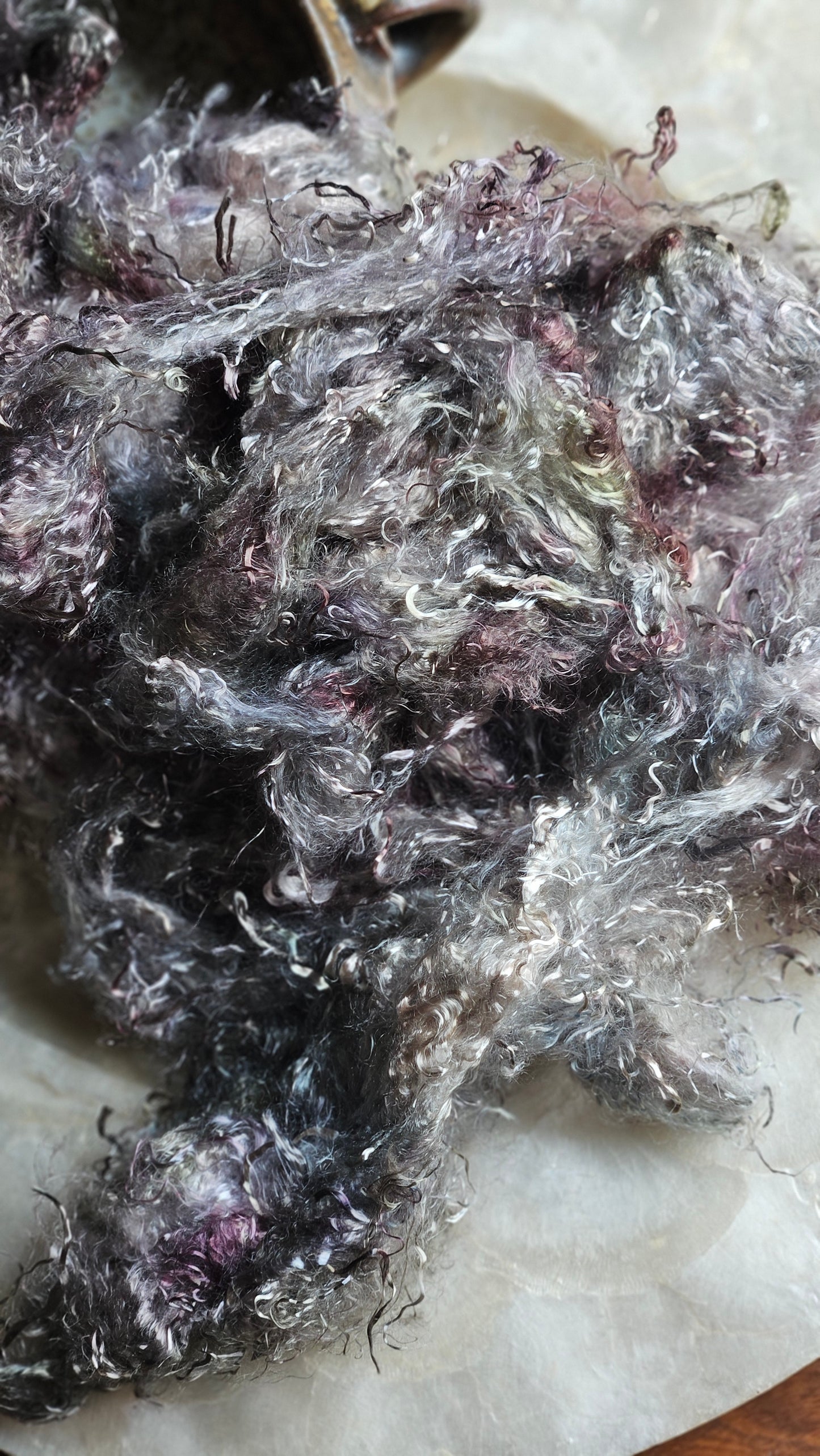 HIDDENITE - hand-dyed eucalyptus crimp faux-silk for art yarn embellishing, fiber blending, felting, and papermaking - 2 oz | 57 g