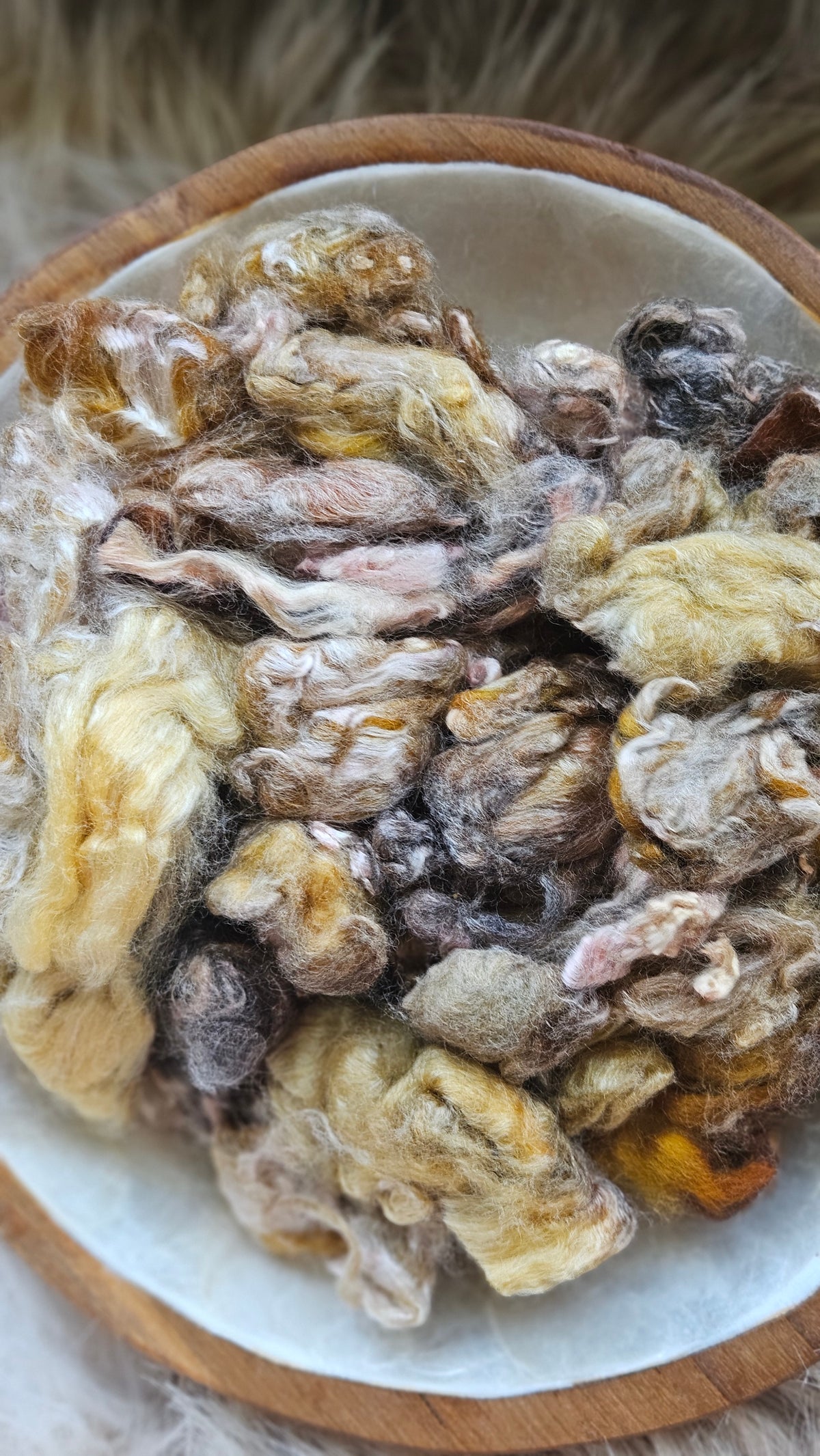 Tres Leches - hand-dyed fine wool and silky bamboo mill ends - 5 oz |  142 g