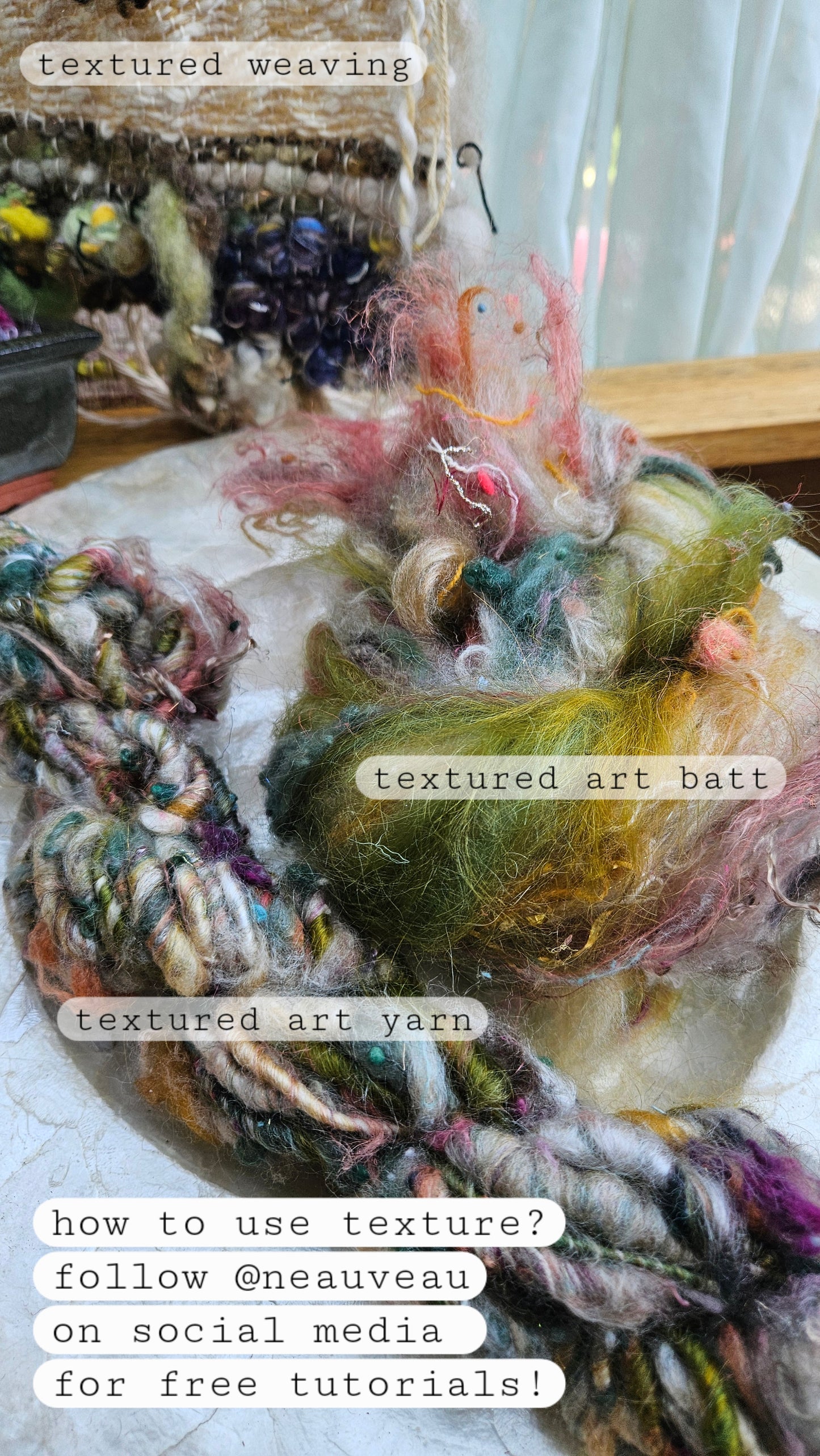 GOLDEN HOUR - Hand-Dyed Alpaca Bamboo Texture Blend for art yarn embellishing, texture blending, felting, mixed media, and fiber art - 4 ounces | 114 grams