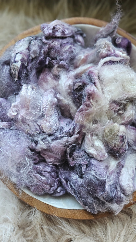 Concord Grape - hand-dyed fine wool and silky bamboo mill ends - 5 oz |  142 g