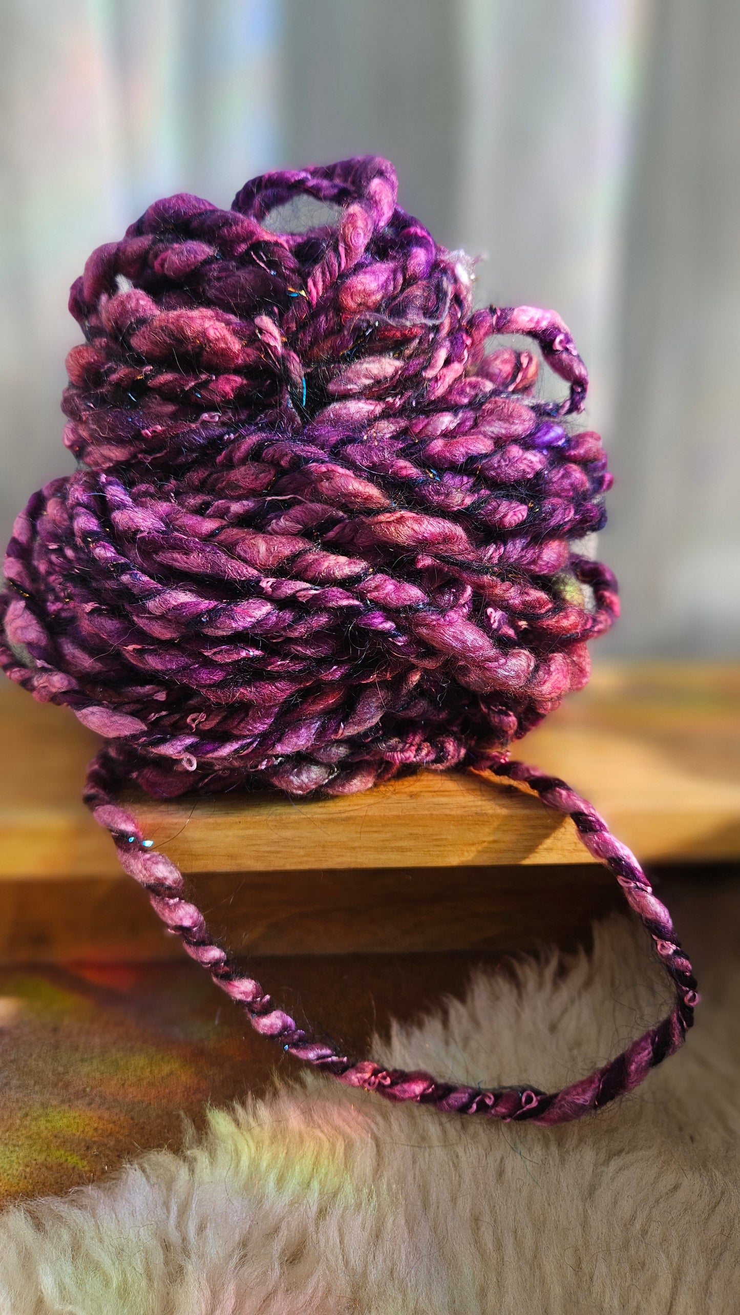 MARSH LANTERN - Bulky Handspun Art Yarn XL Skein - 40 yards | 5 ounces | 142 grams