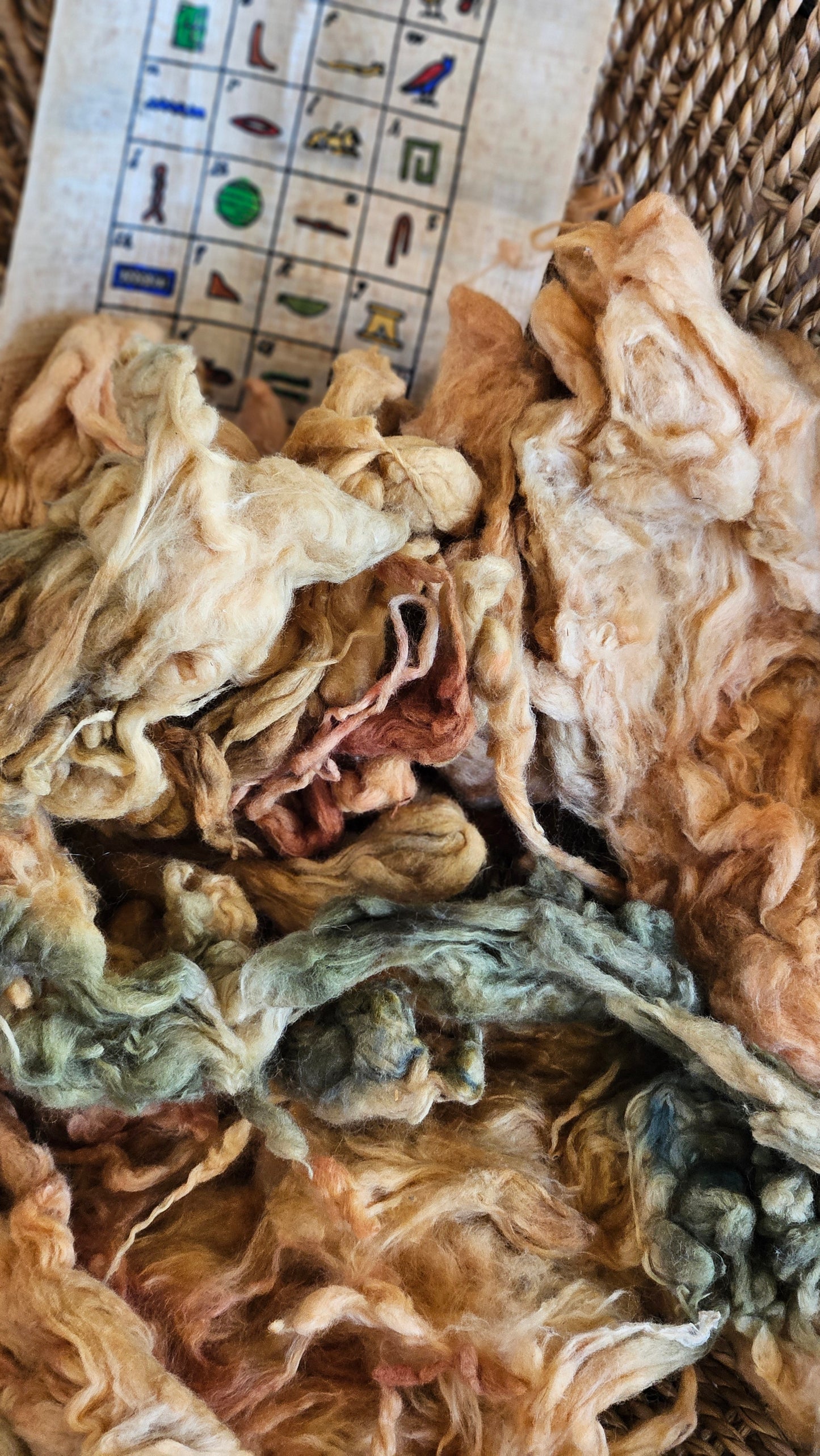 SEKHMET Hand-Dyed Organic Extra Fine Cotton Noil for fiber art, texture blending, and papermaking - 1 ounce | 28 grams