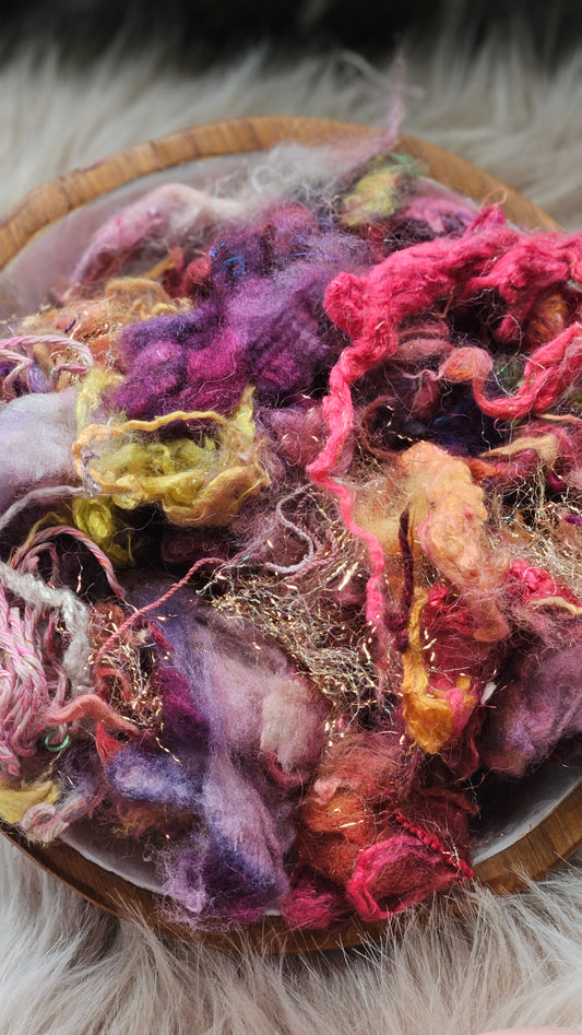 Coral Bloom - hand-dyed wool alpaca bamboo texture blend - 4 ounces | 114 grams