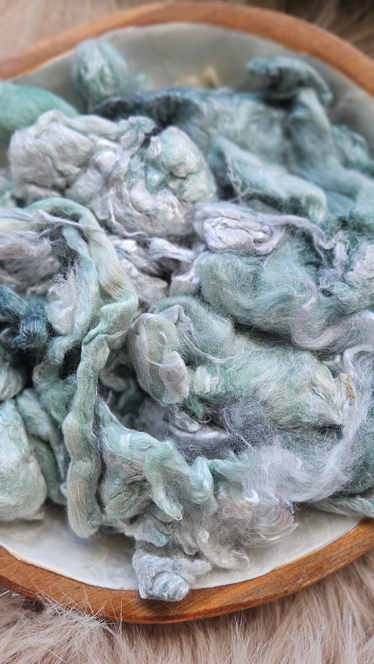 Wintergreen - hand-dyed fine wool and silky bamboo mill ends - 5 oz |  142 g