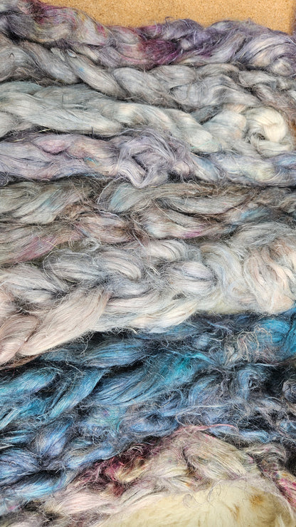 MERLIN - rare hand-dyed hemp top for carding into art batts - 2 ounces | 57 grams