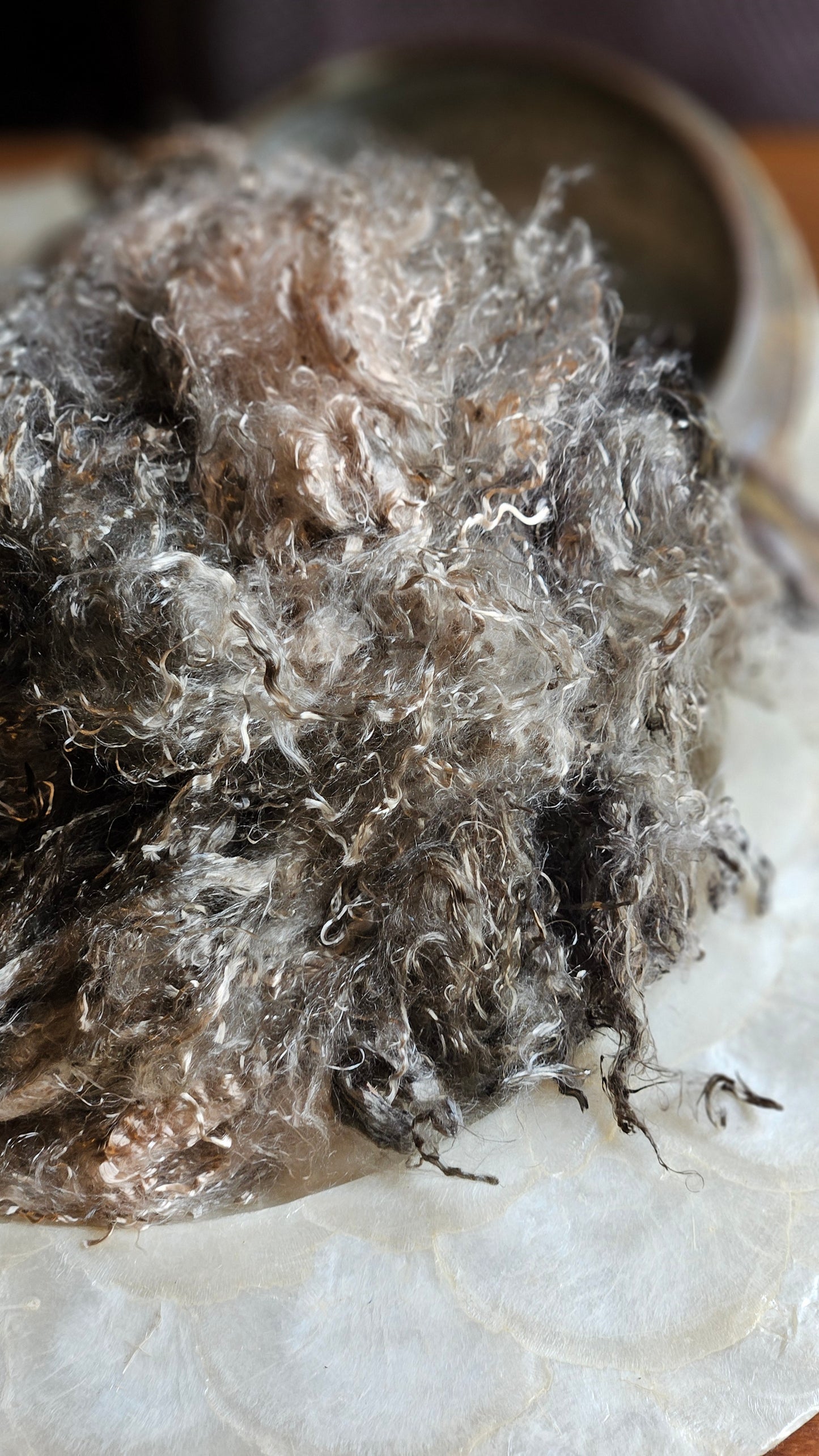 HEMATITE - hand-dyed eucalyptus crimp faux-silk for art yarn embellishing, fiber blending, felting, and papermaking - 2 oz | 57 g