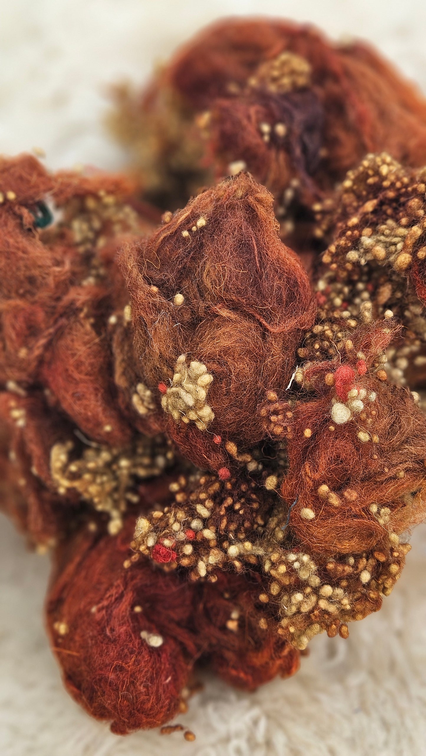 PRAIRIE FIELDS - Hand-Dyed Recycled Wool Texture Blend for art yarn embellishing, texture blending, felting, mixed media, and fiber art - 4 ounces | 114 grams