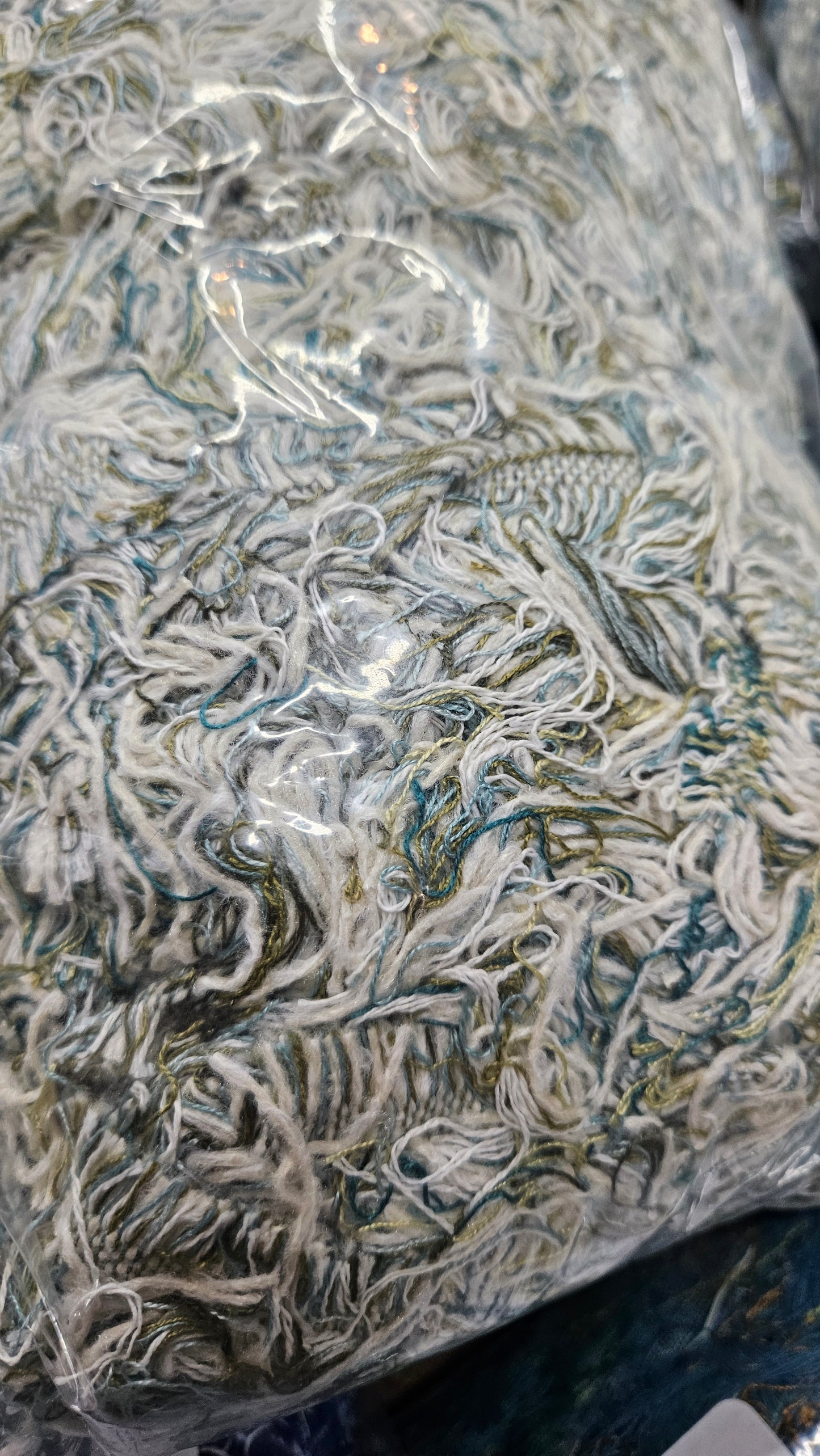 MINT GARDEN - textile selvedge for rug and art weaving and art yarn - MINT010 (1 lb)