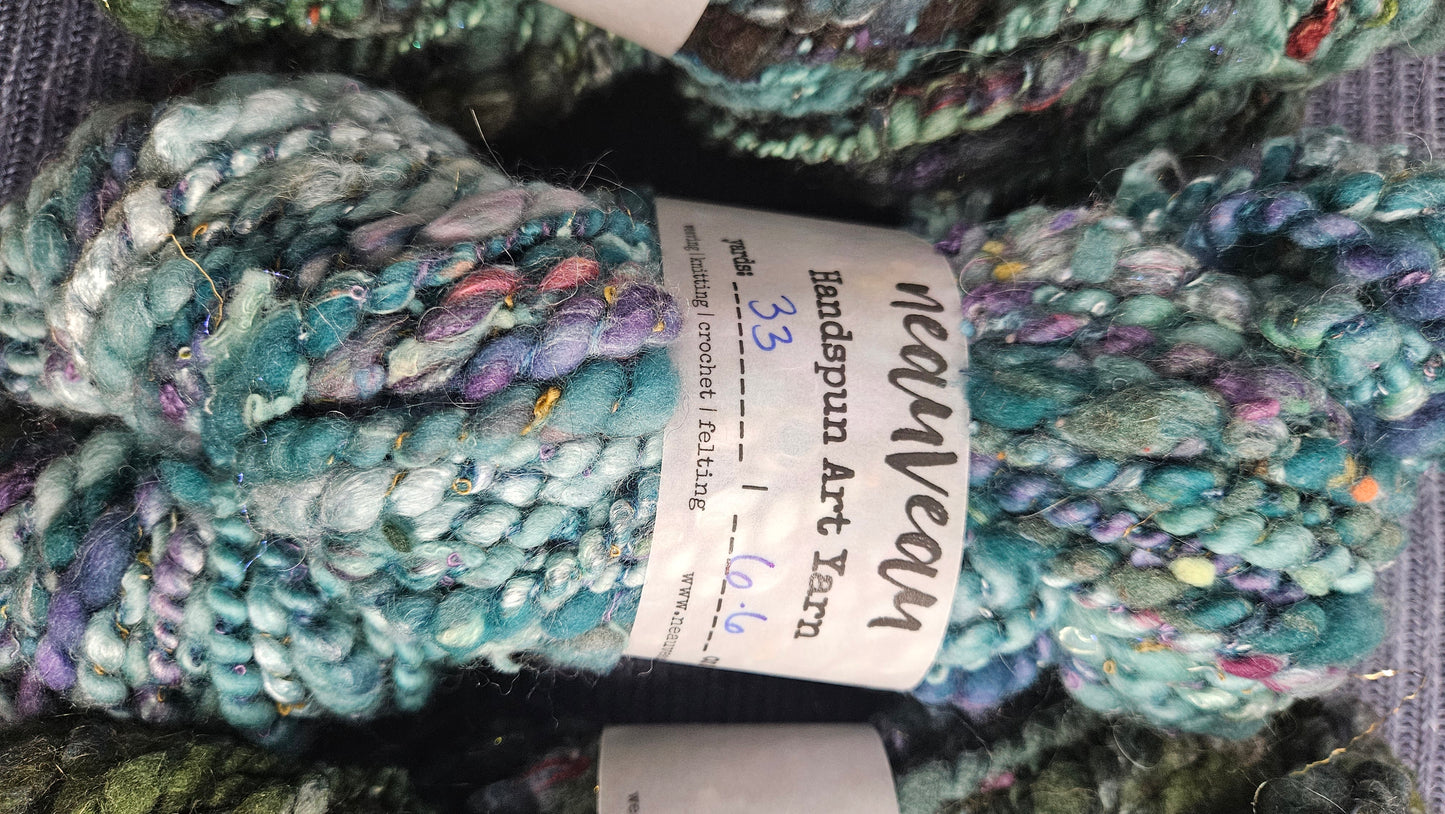 Handspun Yarn Lot - 3 Skeins Tealberry