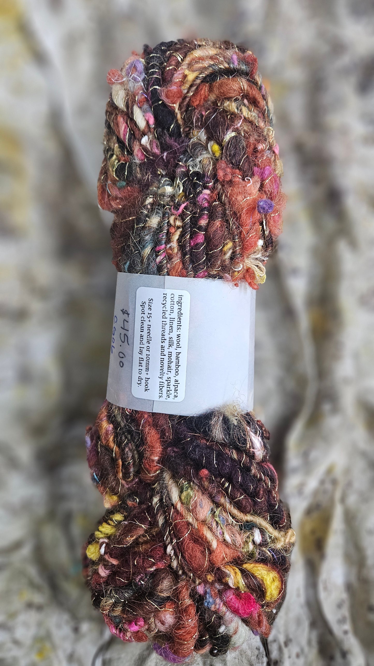 Handspun Bulky Art Yarn - Cinnamon Grove 06