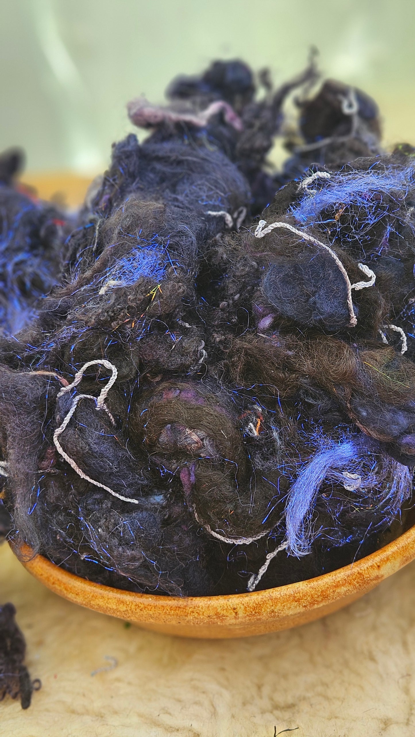 STORMFRONT - Hand-Dyed Alpaca Bamboo Texture Blend for art yarn embellishing, texture blending, felting, mixed media, and fiber art - 4 ounces | 114 grams