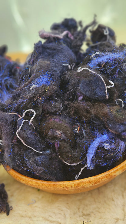 STORMFRONT - fiber texture blend for art yarn spinning & felting - 4 ounces | 114 grams