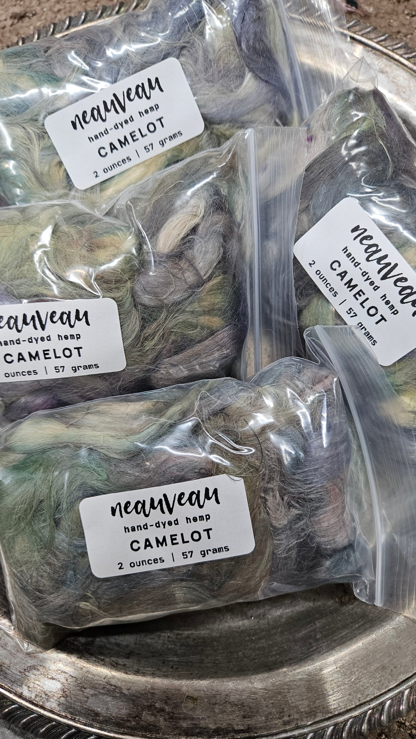 CAMELOT Hand-Dyed Fine Hemp for fiber art, texture blending, and papermaking - 2 ounces | 57 grams