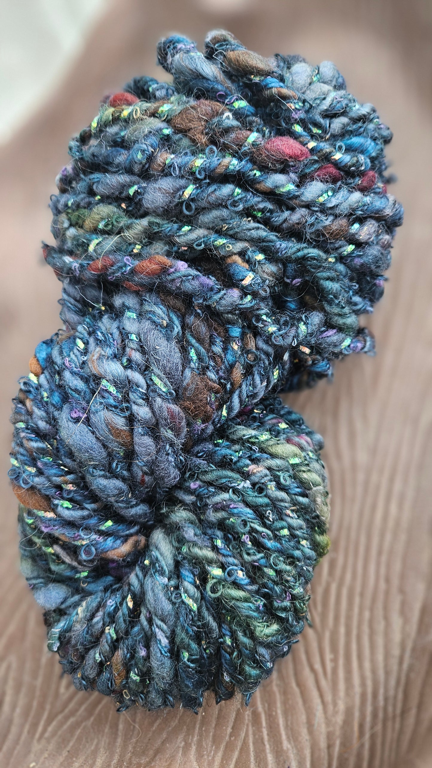 MEADOWLIGHT - Bulky Handspun Art Yarn XL Skein - 40 yards | 5.2 ounces | 147 grams