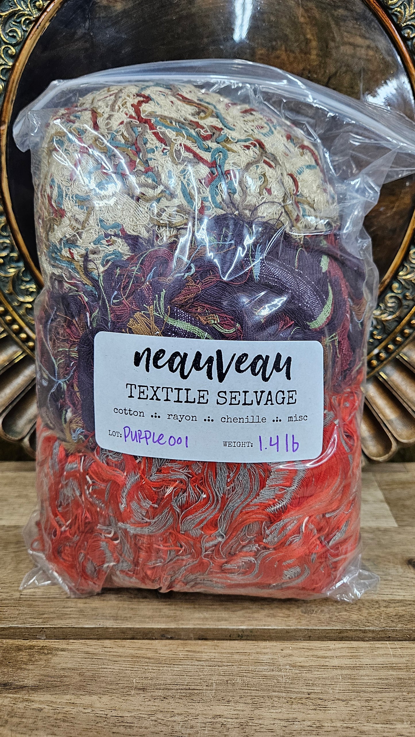 WILD FLOWERS - shaggy fringe ribbon for tapestry weaving and fiber art - PURPLE001 (1.4 lb)