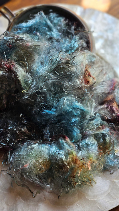 GRANDIDIERITE - eucalyptus crimp fiber for spinning, blending & felting - 2 oz | 57 g