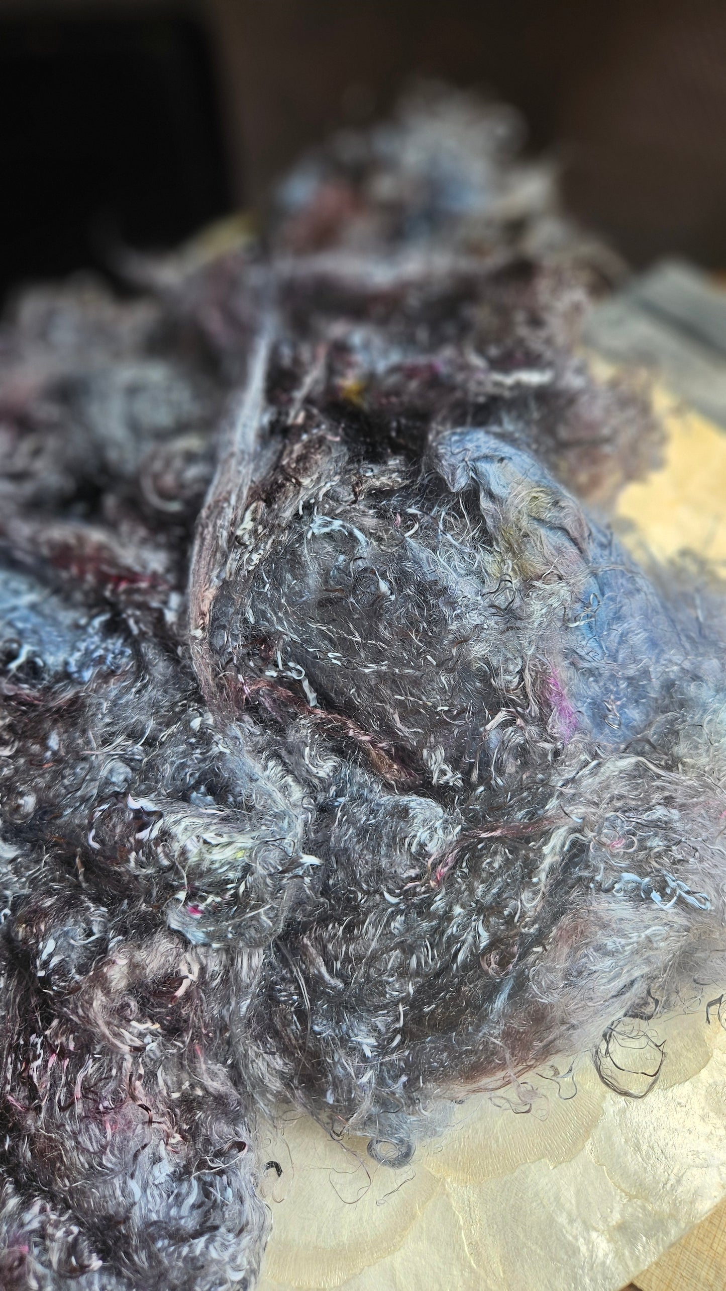 CASSITERITE - hand-dyed eucalyptus crimp faux-silk for art yarn embellishing, fiber blending, felting, and papermaking - 2 oz | 57 g