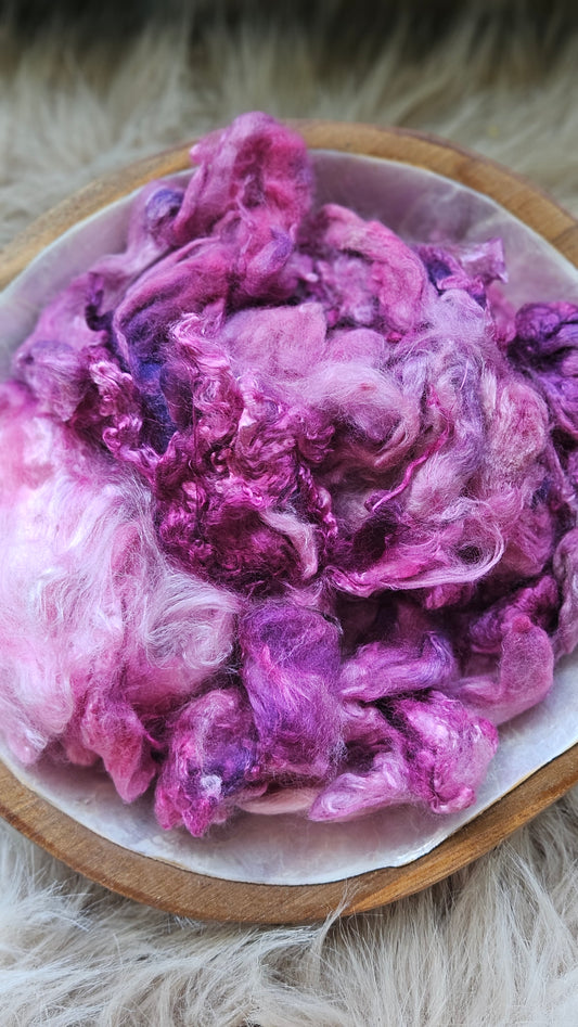 Mixed Berry - hand-dyed fine wool and silky bamboo mill ends - 5 oz |  142 g