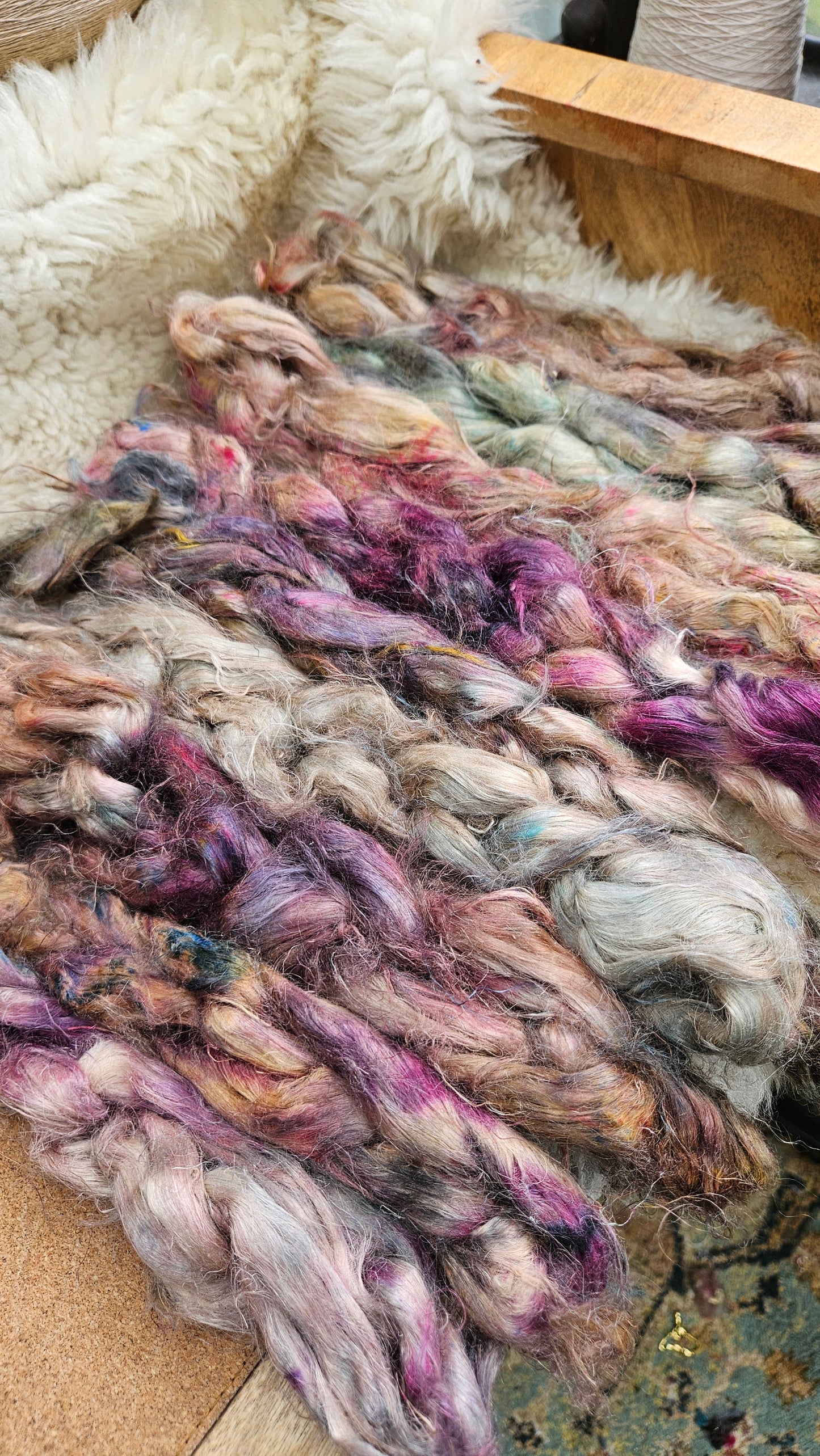 LIONHEART Hand-Dyed Fine Hemp for fiber art, texture blending, and papermaking - 2 ounces | 57 grams