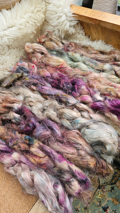 LIONHEART - rare hand-dyed hemp top for carding into art batts - 2 ounces | 57 grams