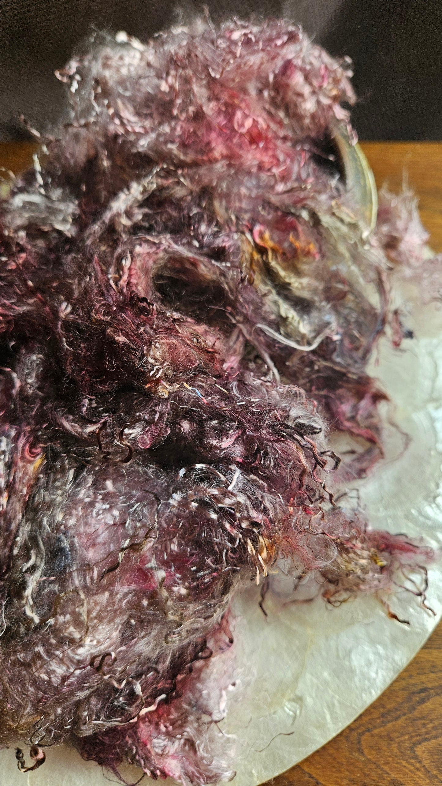 LEPIDOLITE - hand-dyed eucalyptus crimp faux-silk for art yarn embellishing, fiber blending, felting, and papermaking - 2 oz | 57 g