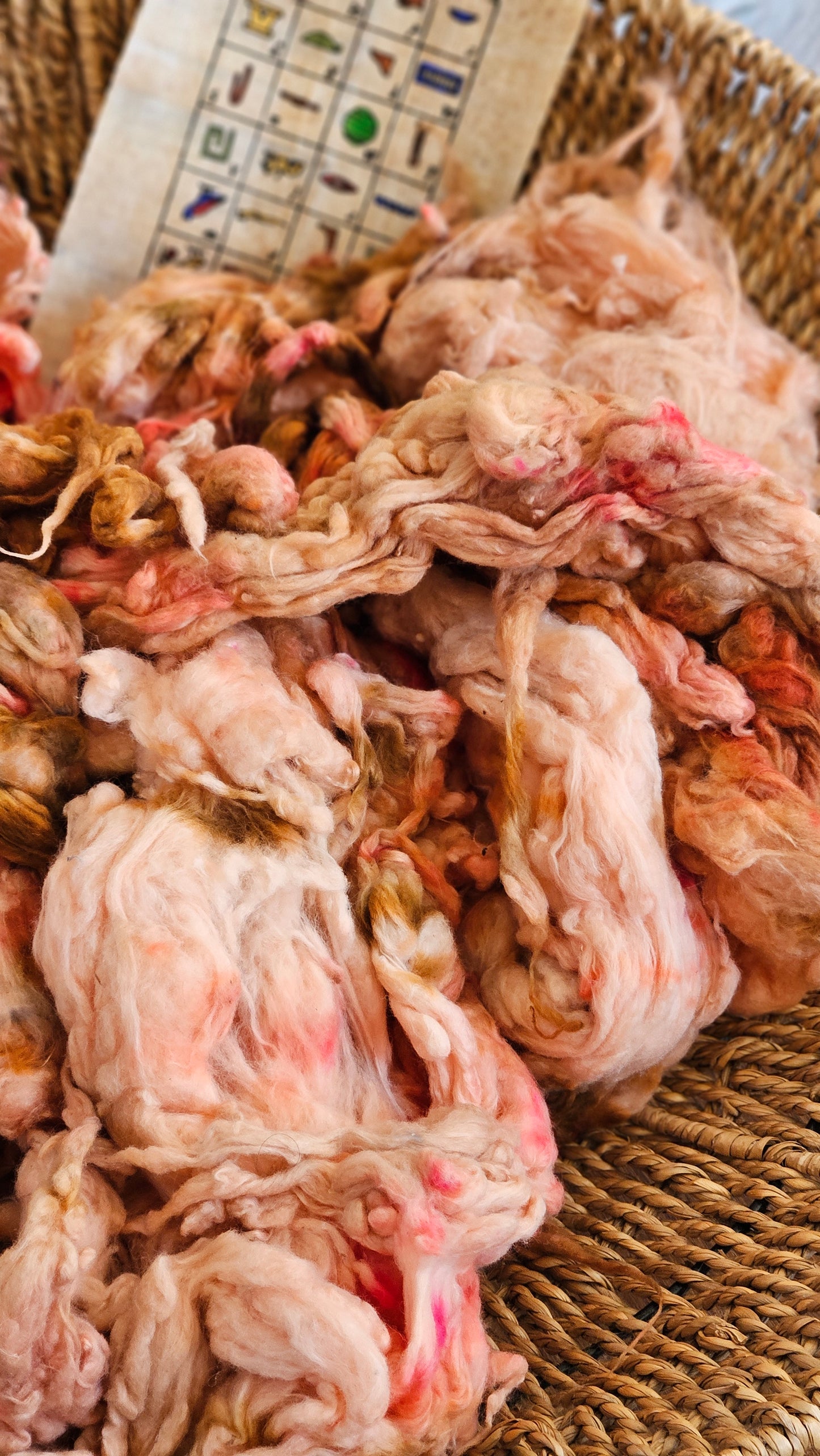 IMHOTEP Hand-Dyed Organic Extra Fine Cotton Noil for fiber art, texture blending, and papermaking - 1 ounce | 28 grams