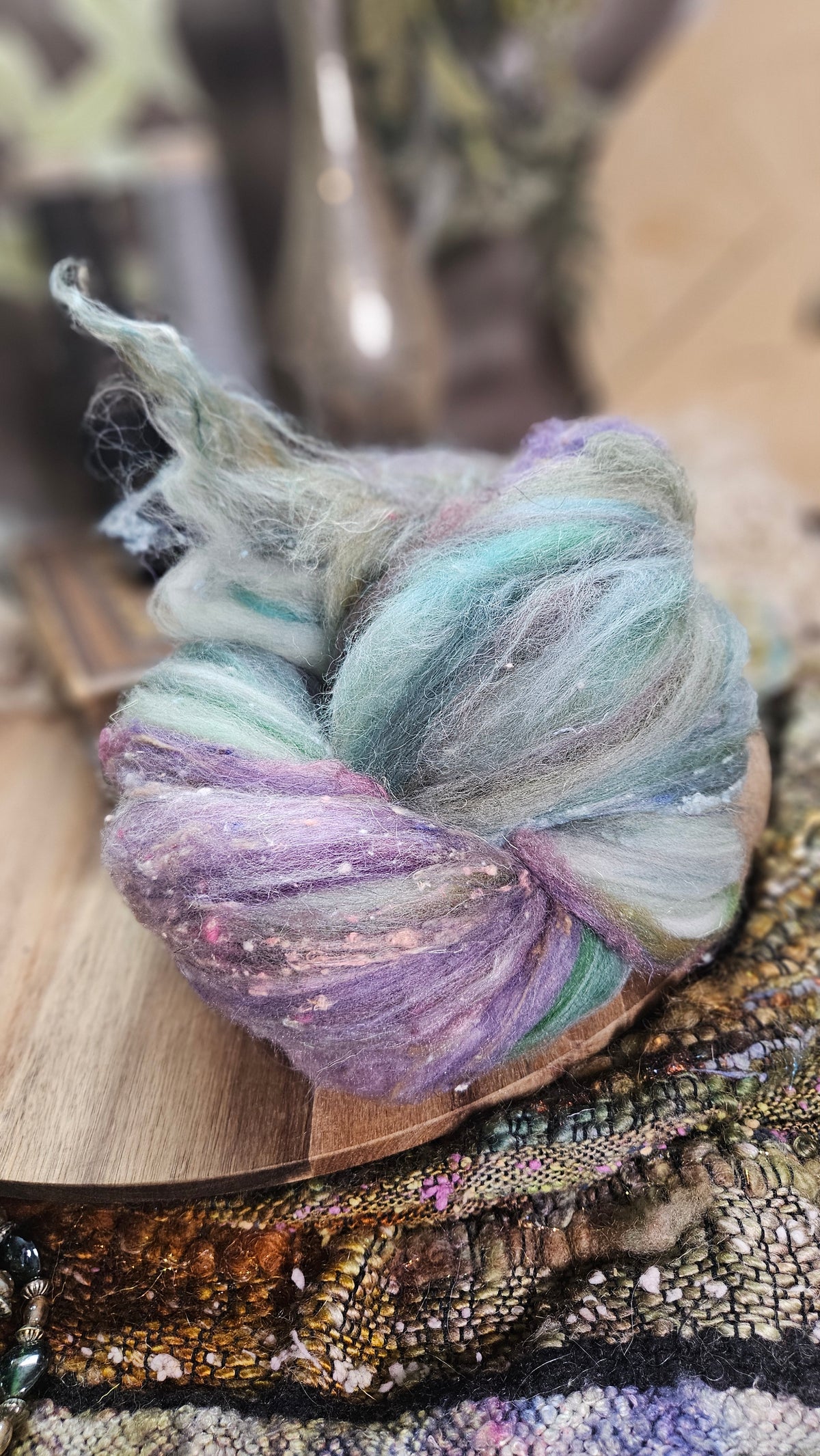 Shaniko Wool Silk Flax Neauveau Art Batt 908 - 3.8 oz