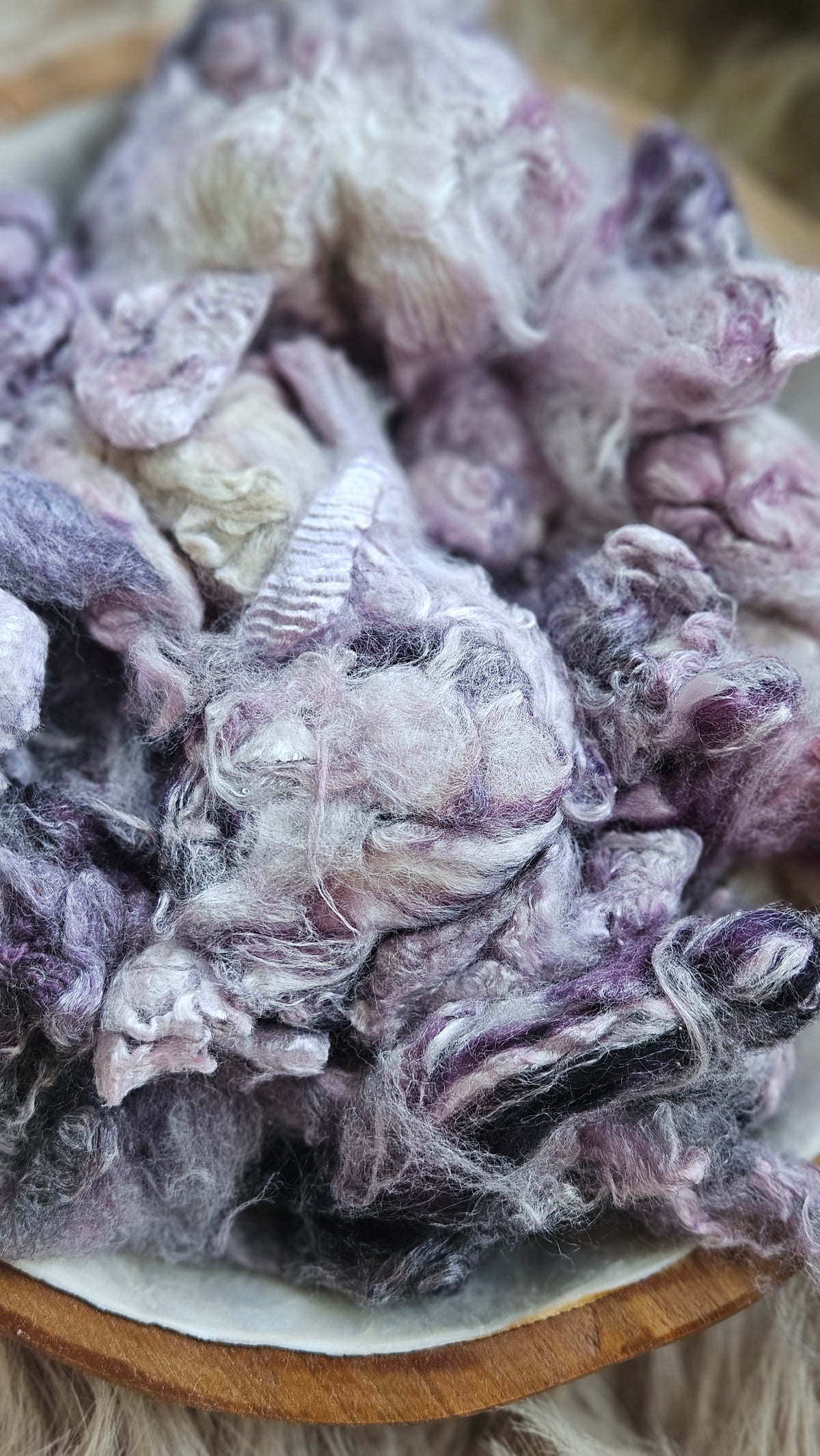 Concord Grape - hand-dyed fine wool and silky bamboo mill ends - 5 oz |  142 g
