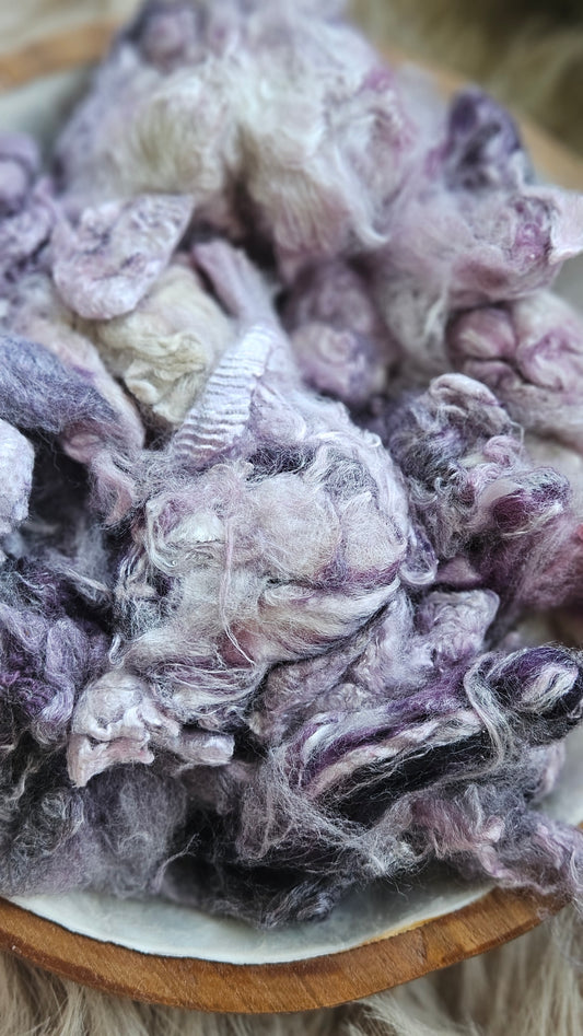 Concord Grape - hand-dyed fine wool and silky bamboo mill ends - 5 oz |  142 g