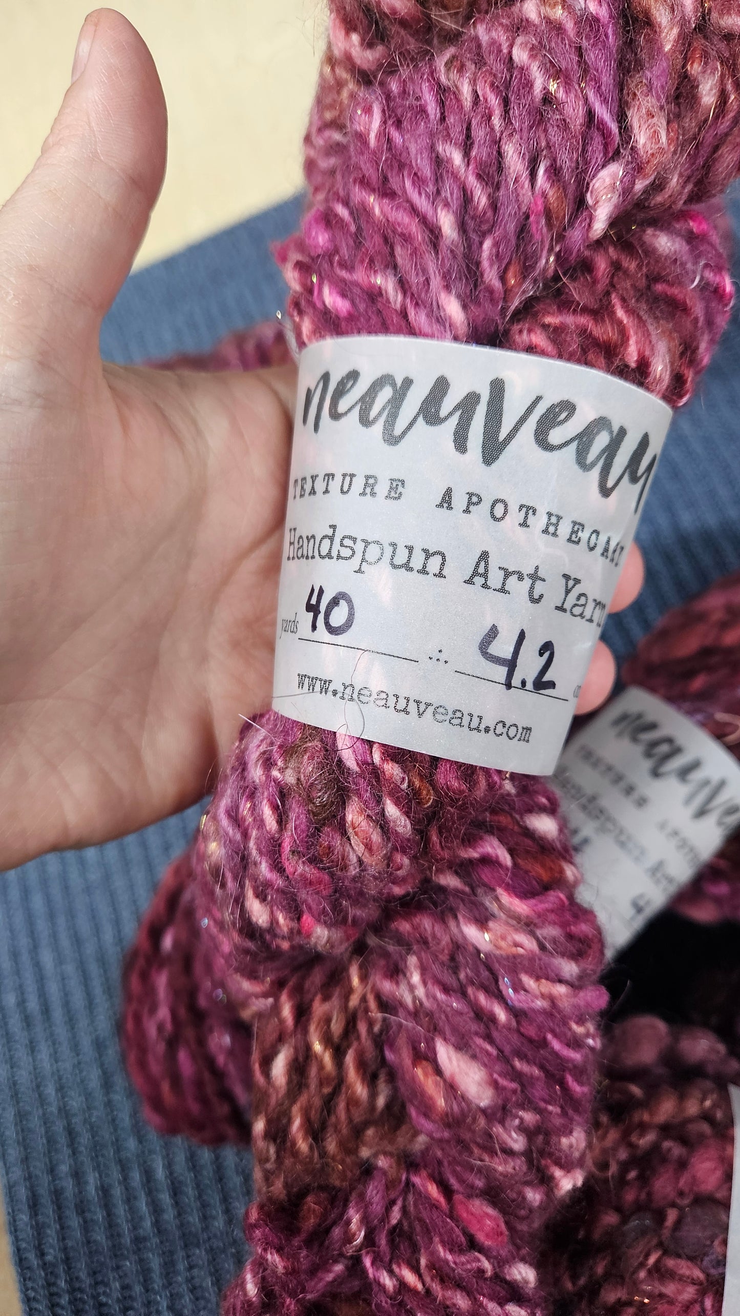Handspun Yarn Lot - 4 Skeins Raspberry