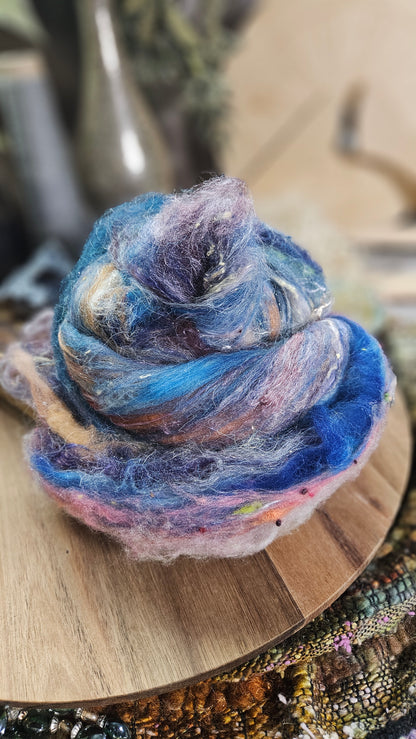 Shaniko Wool Silk Flax Neauveau Art Batt 903 - 4 oz