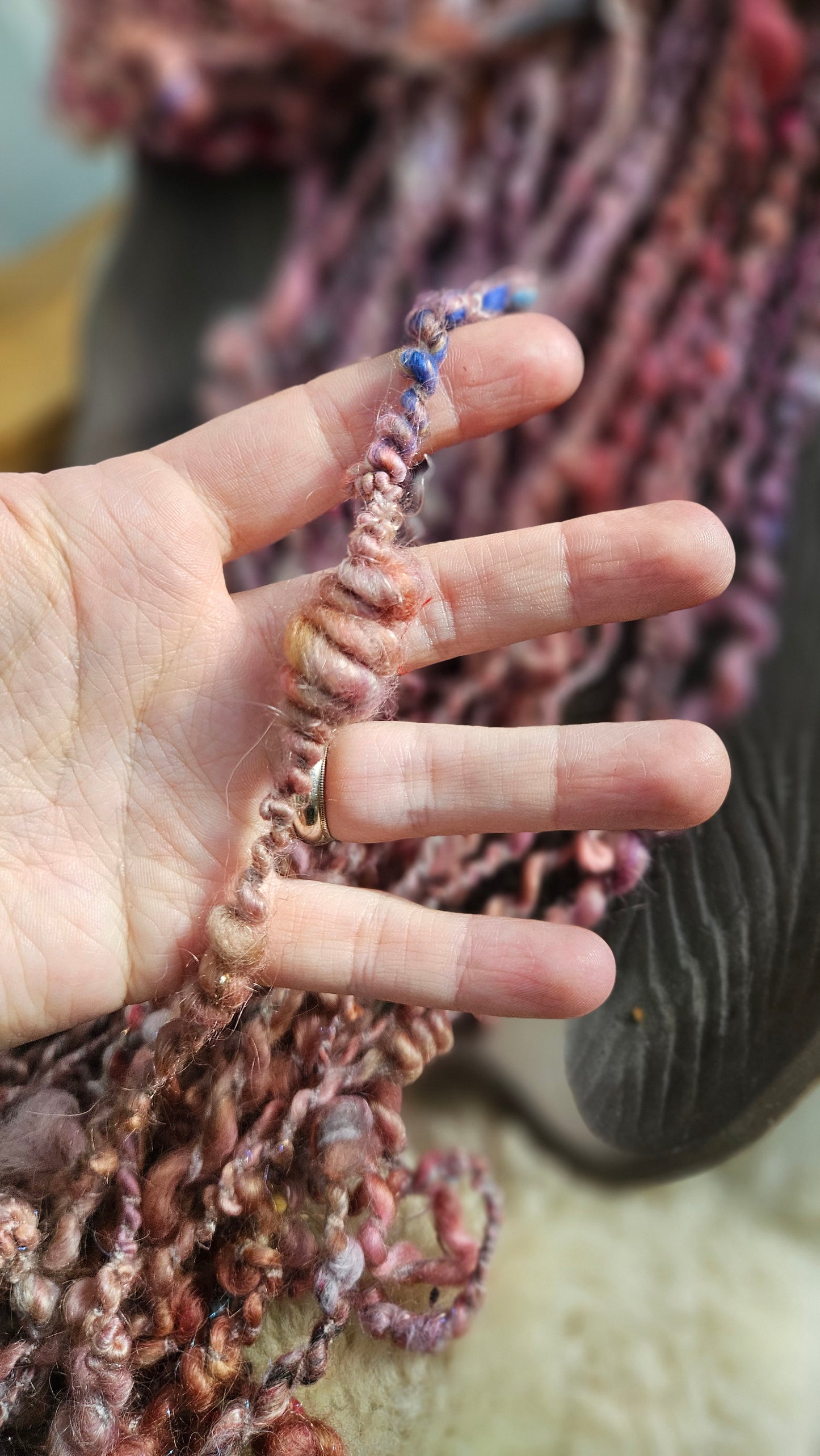 MEADOW SUNRISE - Bulky Handspun Art Yarn XL Skein - 40 yards | 4.3 ounces | 122 grams