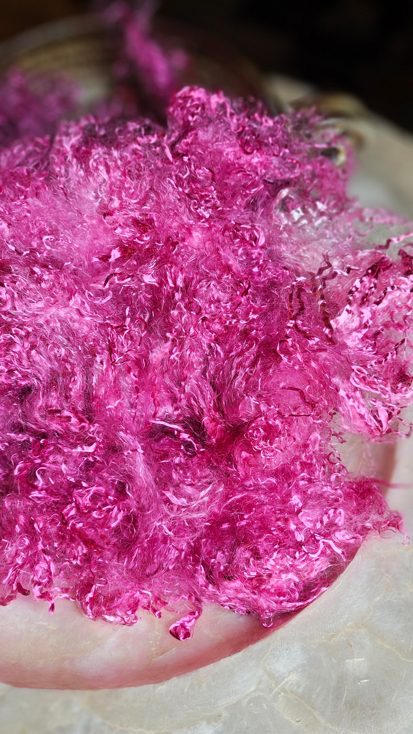 CHAMBERSITE - hand-dyed eucalyptus crimp faux-silk for art yarn embellishing, fiber blending, felting, and papermaking - 2 oz | 57 g