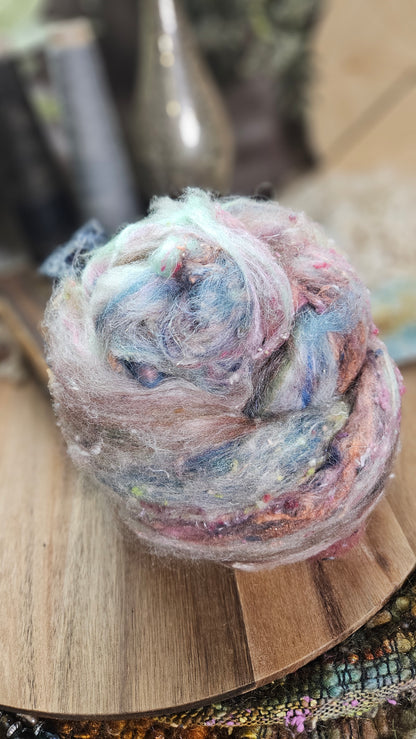 Shaniko Wool Silk Flax Neauveau Art Batt 904 - 3.6 oz