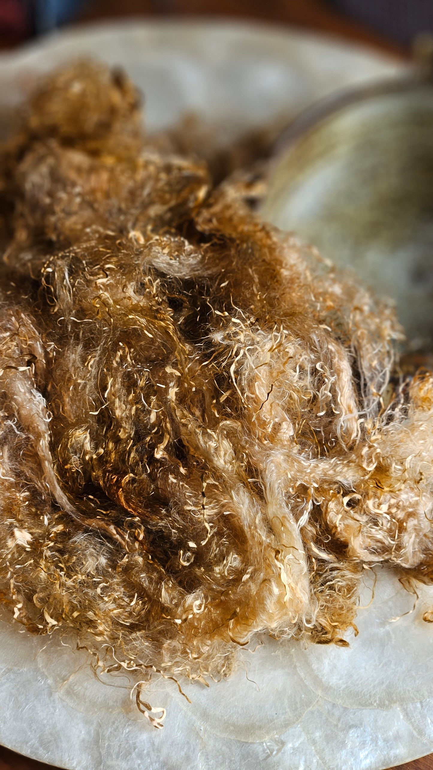 WULFENITE - hand-dyed eucalyptus crimp faux-silk for art yarn embellishing, fiber blending, felting, and papermaking - 2 oz | 57 g