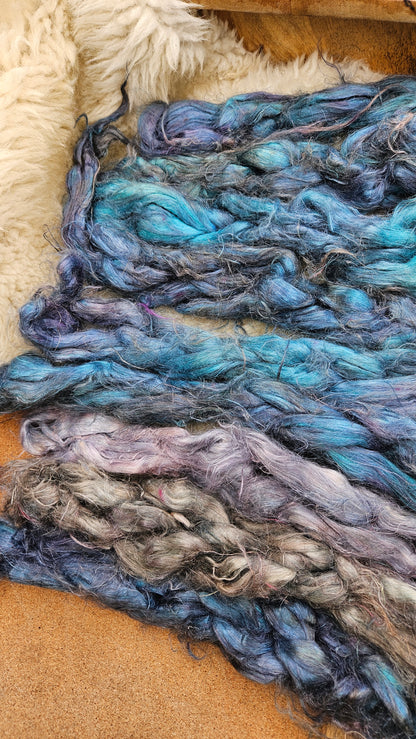 EXCALIBUR - rare hand-dyed hemp top for carding into art batts - 2 ounces | 57 grams