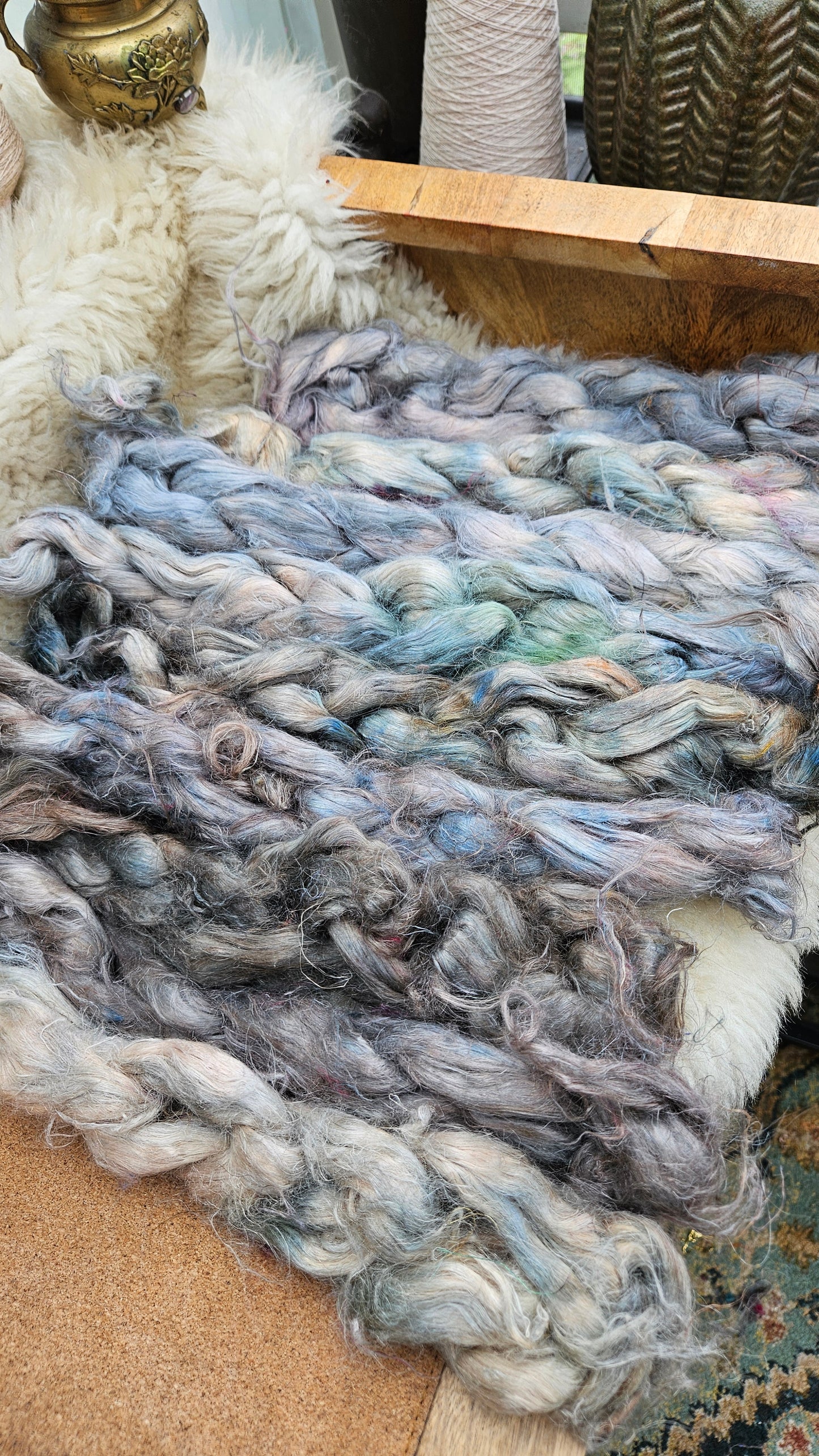 WYVERN Hand-Dyed Fine Hemp for fiber art, texture blending, and papermaking - 2 ounces | 57 grams