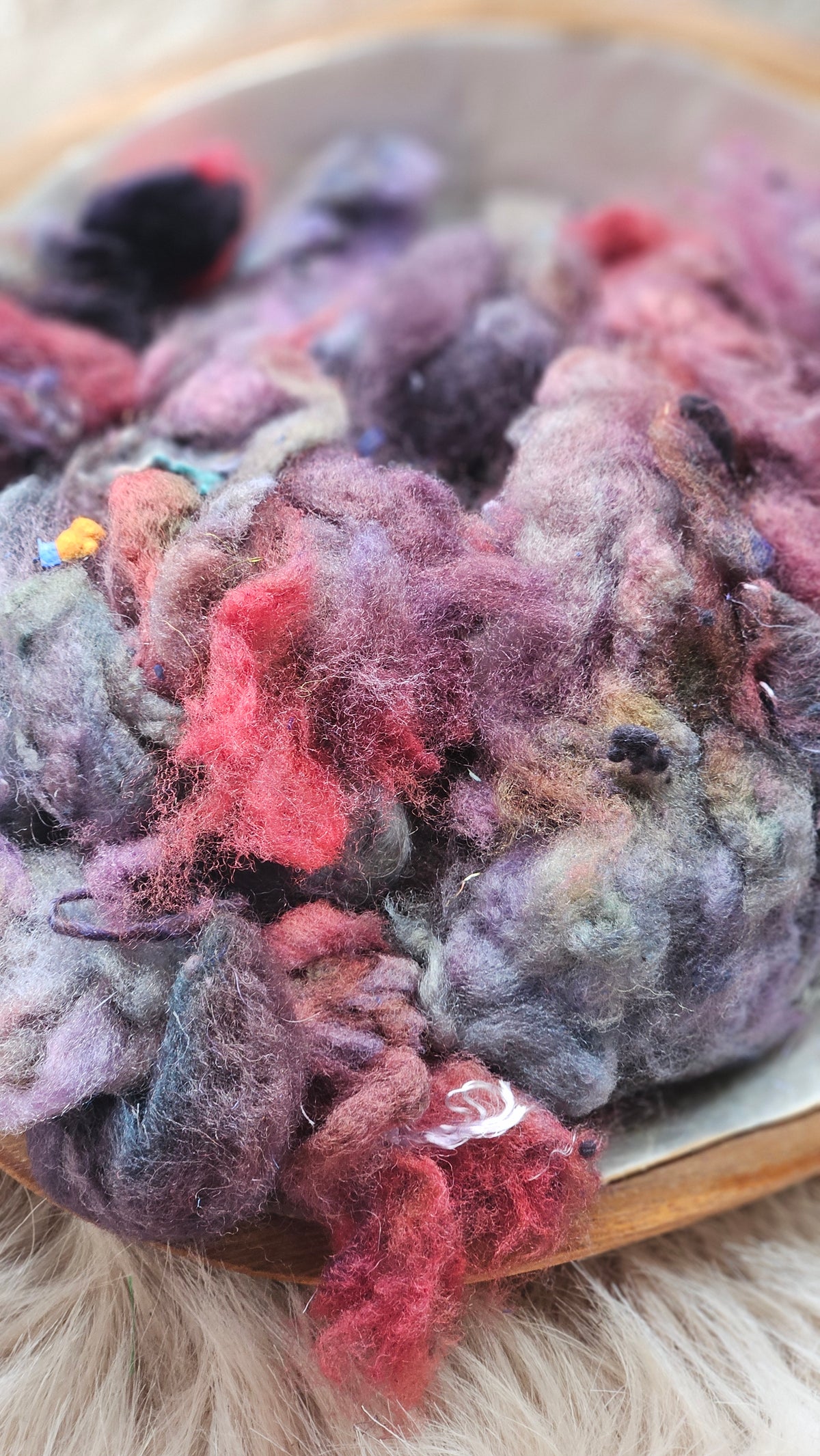 Orchard Sky - hand-dyed wool alpaca bamboo texture blend - 4 ounces | 114 grams
